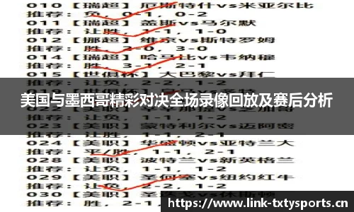 美国与墨西哥精彩对决全场录像回放及赛后分析